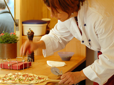 Flammkuchen auf dem Weihnachtsmarkt